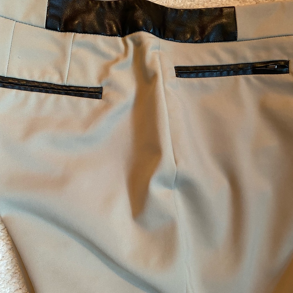 DKNY Genuine Leather Trim Pants
